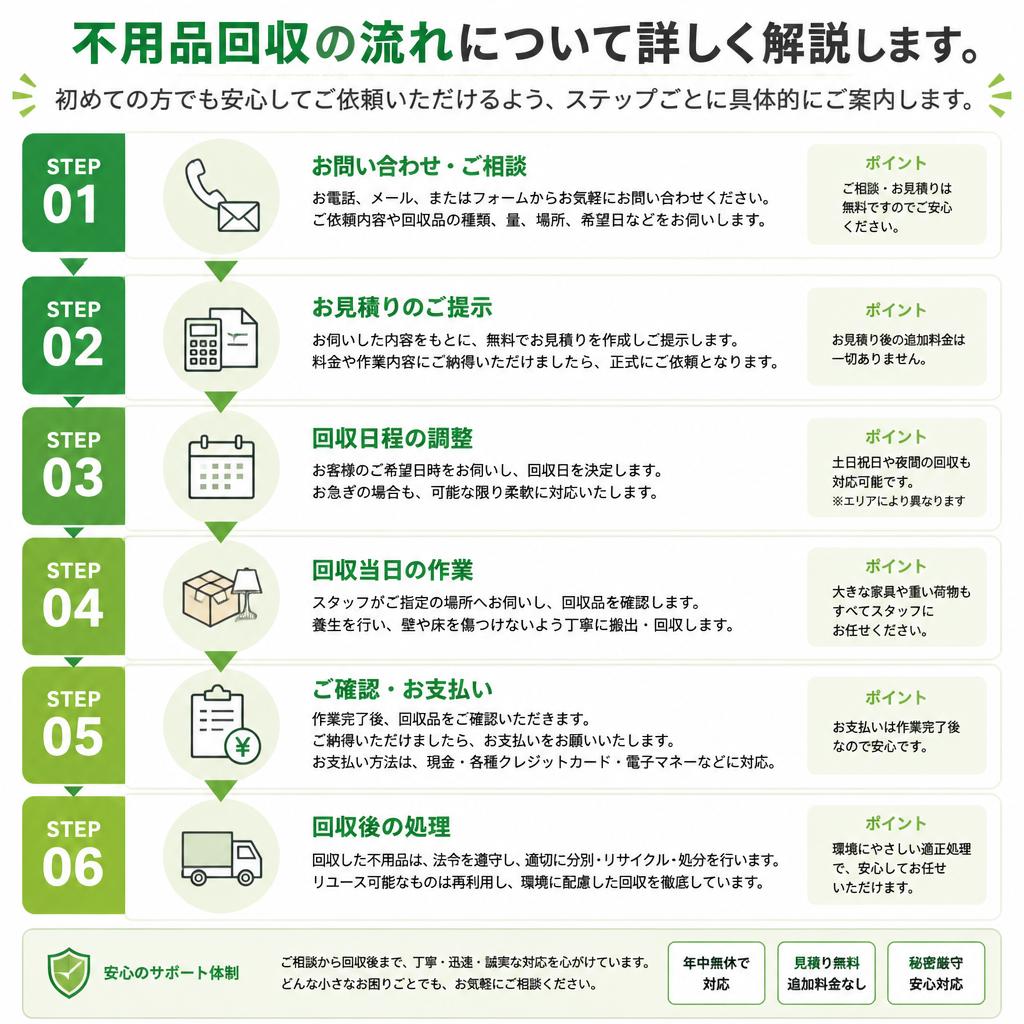 不用品回収の流れ